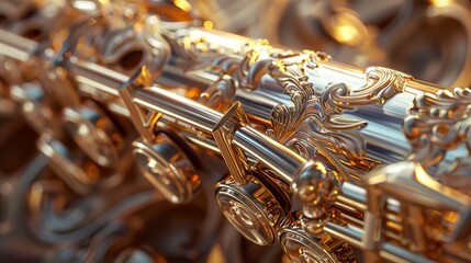 Golden Saxophone Detail: A Close-Up Look at the Intricate Design