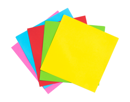 colorful origami paper isolated on white