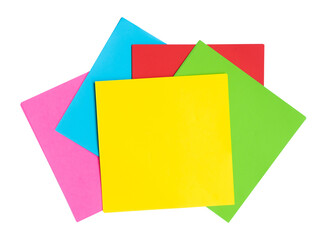 colorful origami paper sheet on isolated white background