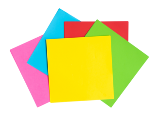 colorful origami paper sheet on isolated white background
