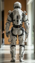 Futuristic Robot in Sleek White Armor Design