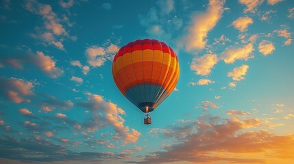 Fototapeta premium Colorful Hot Air Balloon Floating in the Sky