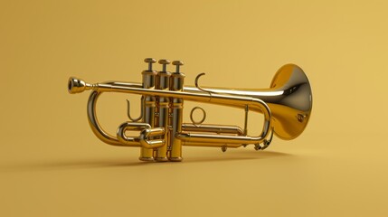 Obraz premium Golden Bugle on Clean Background