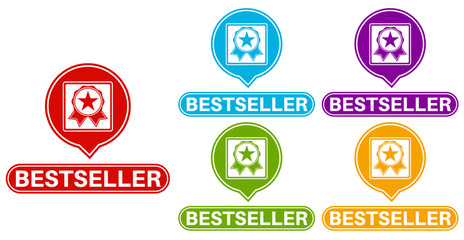 set bestseller sticker sign set. top seller label symbol recommended sign template vector illustration	