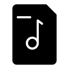 music file glyph icon