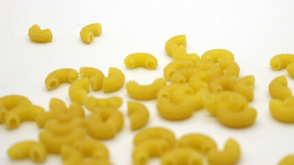 Macaroni pasta uncooked isolated