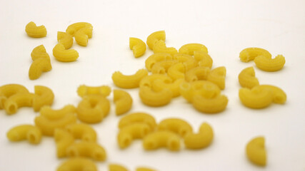 Macaroni pasta uncooked isolated
