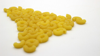 Macaroni pasta uncooked isolated
