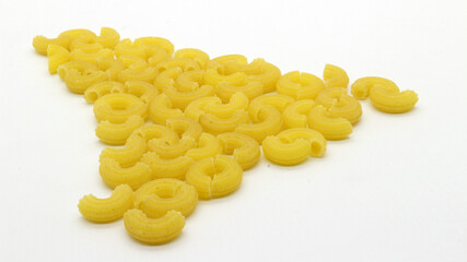 Macaroni pasta uncooked isolated