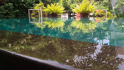 View of beautiful outdoor swimming pool