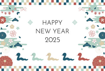 2025　巳年　年賀状イラスト