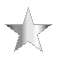 Obraz premium Silver star on transparent background