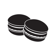 Macarons Silhouette Vector, Minimalist Macarons Art, French Dessert Silhouette, Baking Clipart
