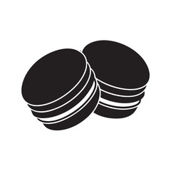 Macarons Silhouette Vector, Minimalist Macarons Art, French Dessert Silhouette, Baking Clipart