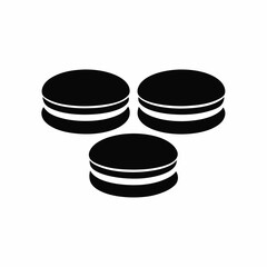 Macarons Silhouette Vector, Minimalist Macarons Art, French Dessert Silhouette, Baking Clipart