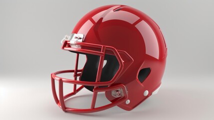 Fototapeta premium Minimalist 3D Football Helmet in Red Color