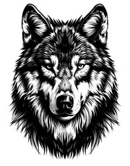 wolf head isolated on white background