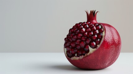 Minimalist 3D Rendering of a Pomegranate Slice