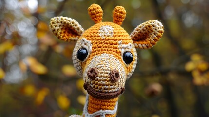 Obraz premium Amigurumi doll of a giraffe