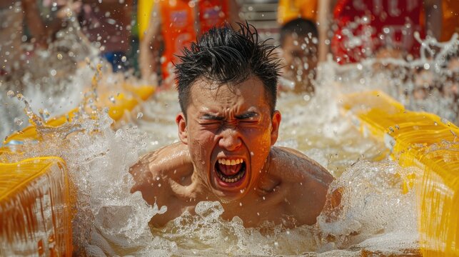 Dunk Tank: A classic carnival game where participants aim for a target to dunk someone into a tank of water, eliciting cheers and laughter from onlookers.
