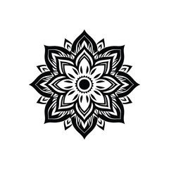 Elegant Black and White Lotus Flower Mandala Design for Meditation and Mindfulness Themes