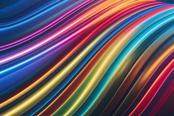 Colorful Animated 3D Abstract Waves in Dynamic Light Spectrum