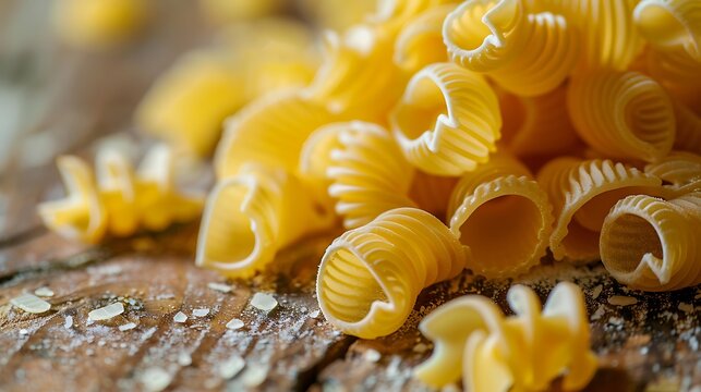 Dried trottole pasta ready for cooking