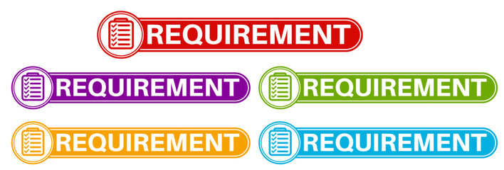 Set requirements icon. Checklist sign document labels design template Vector illustration