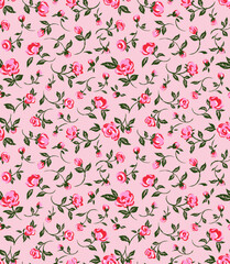 Romantic rose print. Floral seamless pattern. Design for fashion textiles, fabric, print, graphics, backgrounds and crafts.