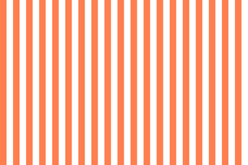 Obraz premium Coral color and white color background with lines. traditional vertical striped background texture..