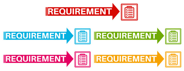 set collections trendy colorful Requirement icon. Required labels template design vector illustration