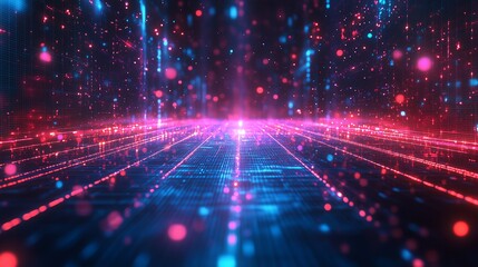 High-Tech Digital Grid Background for Futuristic Designs and Presentations