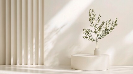 Serene Indoor Space with Minimalist Plant Design