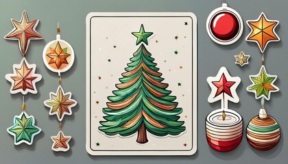 モダンでシックなクリスマスステッカーmodern and chic christmas stickers