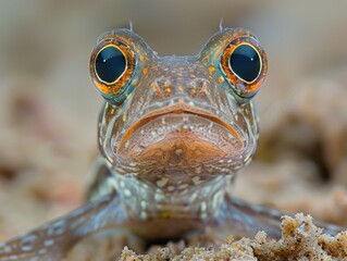 mudskipper in mud, aquatic amphibian, wetland design