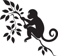 silhouette of a monkey 