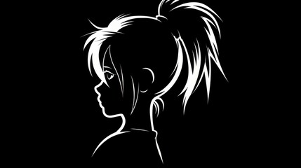 A dark silhouette of a solitary girl evokes a sense of sadness against a black backdrop, highlighting her isolation.