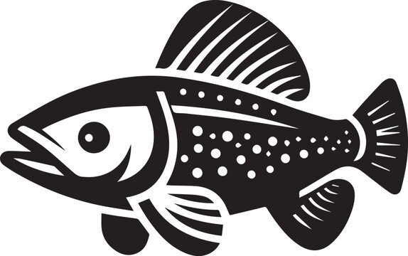 recommend clip art: Archerfish silhouette vector icon black and white