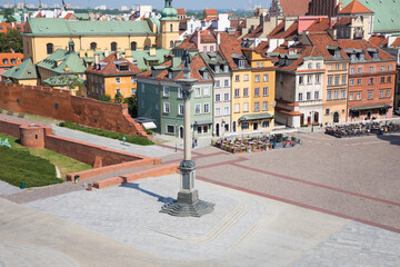 Beautiful view of the King Sigismund's Column in Castle Square in Warsaw, Poland