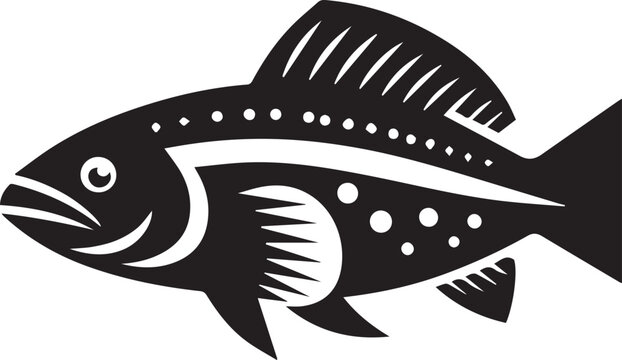 recommend clip art: Archerfish silhouette vector icon black and white