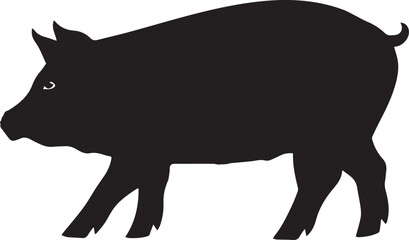 silhouette of a pig
