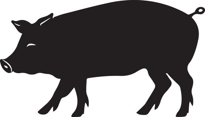 silhouette of a pig