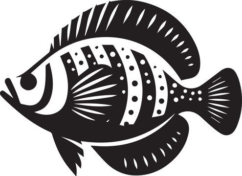 recommend clip art: Archerfish silhouette vector icon black and white