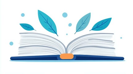 Create a vibrant book logo in D flat design featuring a colorful emblem on a clean white background for a sleek look.