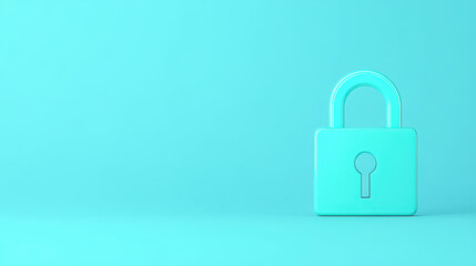 A vibrant green lock icon radiates a sense of security, set against a calming blue backdrop in a whimsical design.
