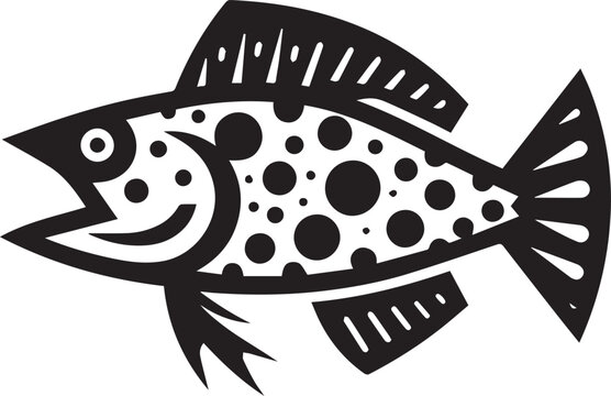 recommend clip art: Archerfish silhouette vector icon black and white