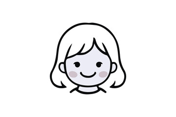 Obraz premium A cute girl silhouette line art vector art on white background