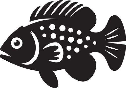 recommend clip art: Archerfish silhouette vector icon black and white