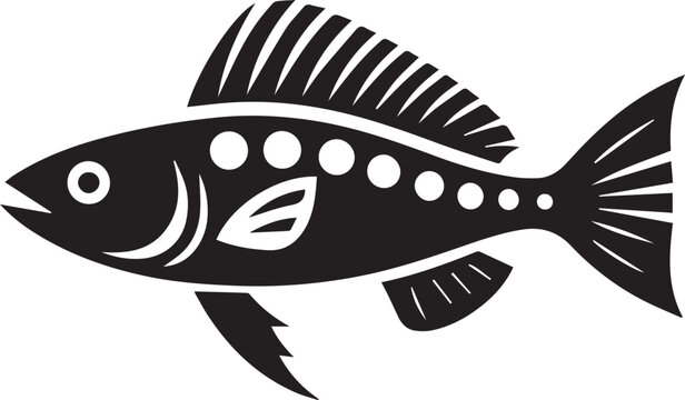 recommend clip art: Archerfish silhouette vector icon black and white