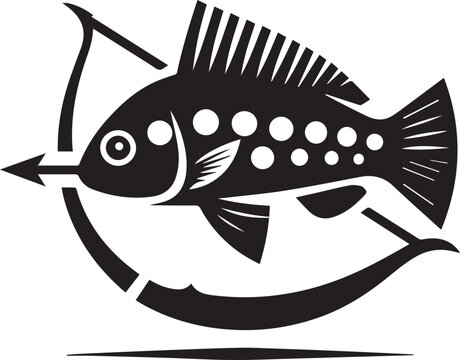 recommend clip art: Archerfish silhouette vector icon black and white